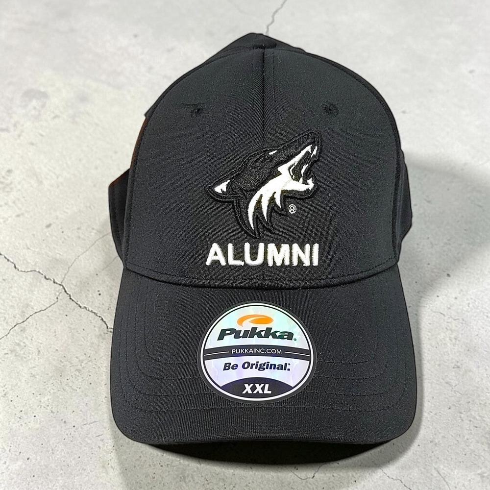 Arizona Coyotes Alumni Hat Pukka XXL Black A-Flex Stretch Fit NHL Hockey Cap NEW